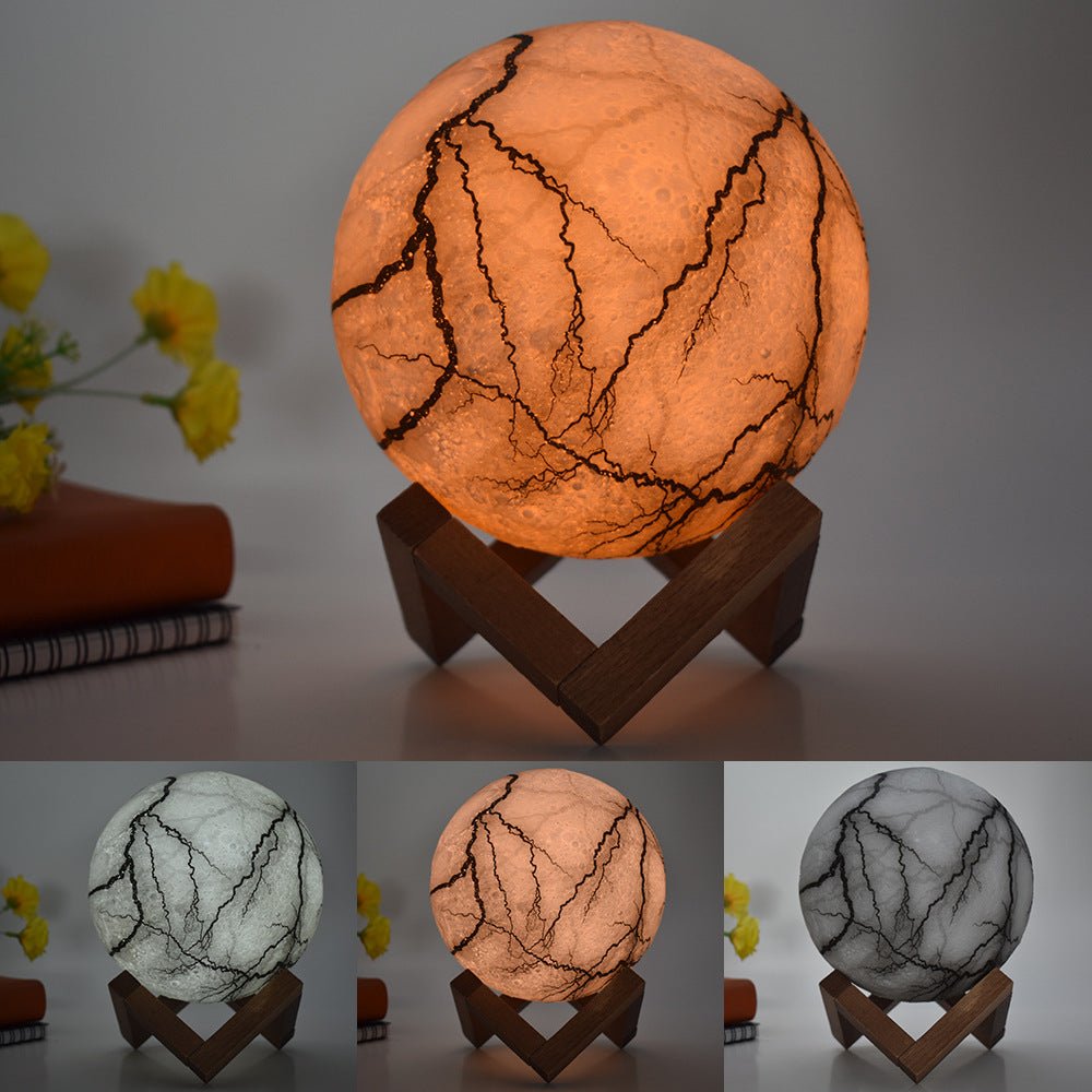 Painted Moon LED Night Light – 3 colors, Touch, 8cm