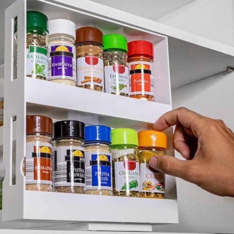 Rotating Countertop Spice Rack – White 2pcs