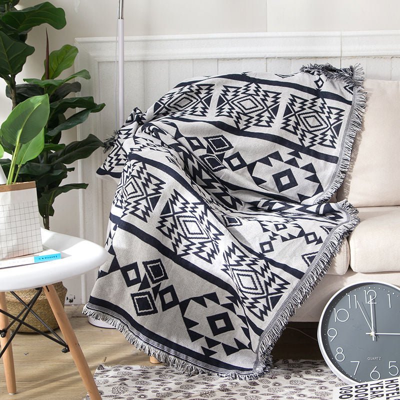 Geometric Cotton Throw Blanket – 130X160CM