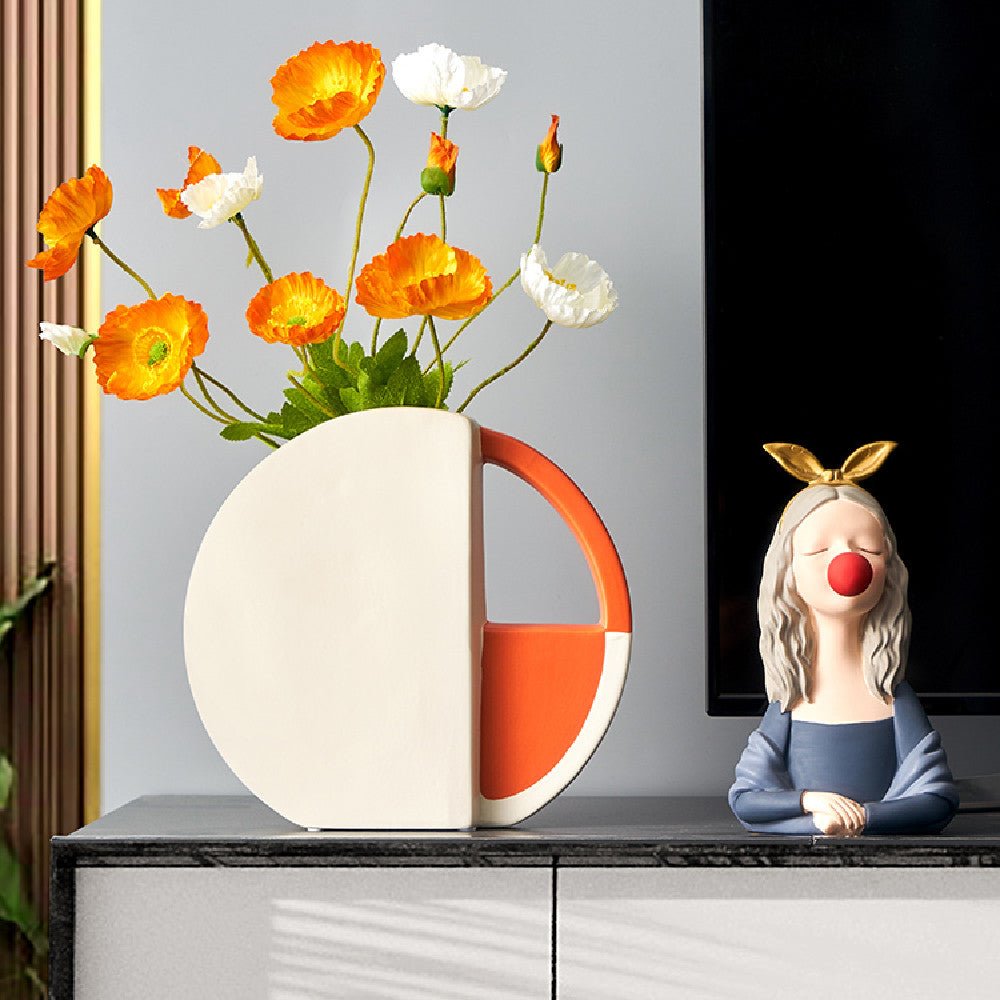 Modern Ceramic Vase – Orange white