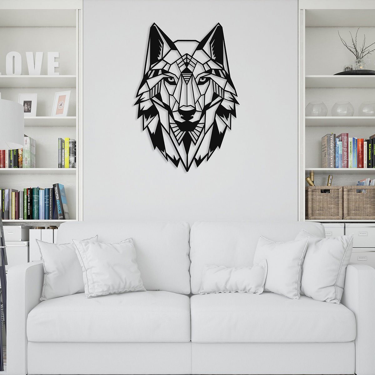 Natural Minimalist Wall Art – Wolf Head